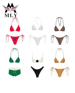 Nueva Colección 2026, Traje de Baño de Dos Piezas con Tirantes para Mujer, <span class=keywords><strong>Micro</strong></span> <span class=keywords><strong>Bikini</strong></span> con Estampado Personalizado en Spandex/Nailon, Conjunto de Trajes de Baño para Mujer - Product Image 5