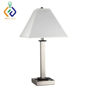 Hotel Modern Design Bedroom Guestroom Table Light Room Desk Fabric Shade Bedside Motel Room Table Lamp With Power Outlet And USB