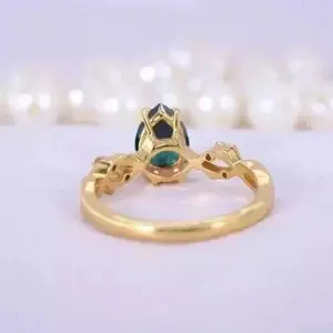 Bague de fiançailles pour femme, taille poire 3,00 carats, argent 925, plaqué or jaune, blanc ou rose 14 carats, moissanite, cadeaux Tishya Diamond - Product Image 5