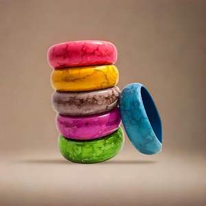 Pulseras de Resina de Diseño para Mujer, Joyería de Moda, Pulseras de Resina Transparente Hechas a Mano con Estilo para un Look Moderno - Product Image 4