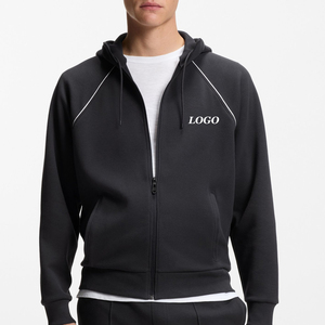 Fashionable High Quality <b>Fleece</b> Oversize Men <b>Hoodie</b> With <b>Zip</b> <b>Up</b> Closure Polyester/Cotton Material For Relaxed Fit Wholesale Rate - Product Image 1