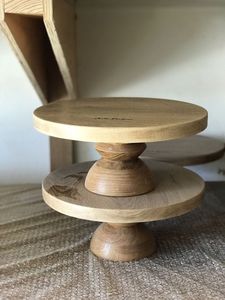 PRODUITS DE JARDIN DESGIN FAIT Main Forme arrondie GÂTEAU D'ANNIVERSAIRE Support de service pour fête Célébration Gâteau en bois - Product Image 6