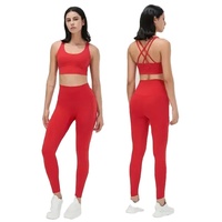 Ensemble de Vêtements de Sport Yoga Leggings et Hauts Tenues de Fitness Sportives Vêtements de Gym Soutien-Gorge et Pantalons Ensembles Tenue de Course pour Femme