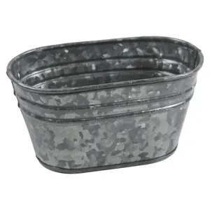 Garden Decorative Metal <b>Galvanized</b> <b>Tub</b> Planters Round Planter for Home Hotel Restaurant and Garden Decoration - Product Image 1