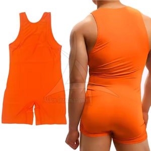 Custom Made OEM High Quality Breathable Eco-Friendly Quick Dry Men's Wrestling <b>Singlets</b> for Gym Training & <b>Weightlifting</b> - Product Image 3