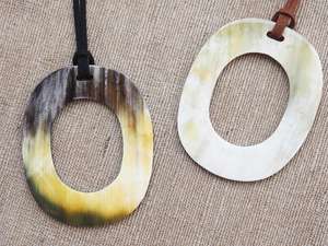 Elegant <b>Natural</b> Buffalo Horn Pendant Necklace Handmade Animal Jewelry with Polished Technique Luxe Home Decor BY HF <b>CRAFTS</b> - Product Image 5