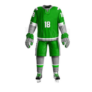 เสื้อฮอกกี้น้ำแข็งคุณภาพสูงขายส่ง ผลิตจากโพลีเอสเตอร์ 100% แห้งเร็ว รับสั่งทำชุดยูนิฟอร์มแบบซับลิเมชั่นสำหรับผู้ชาย พร้อมปักชื่อและหมายเลขตามต้องการ - Product Image 1