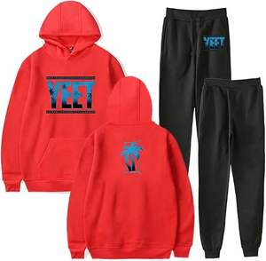 Ensemble de sweats à capuche pour homme, personnalisé, épais, sans cordon, avec logo sérigraphié, effet délavé, pour l'hiver - Product Image 6