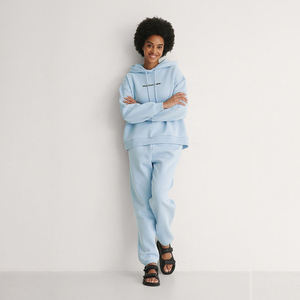 Pull à capuche surdimensionné pour femmes 100% coton personnalisé brodé Slogan Streetwear mode Premium doux polaire sweats à capuche pour femmes - Product Image 5