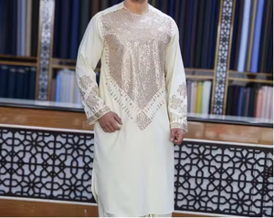 Nueva llegada hombres vestidos afganos bordado de moda ropa de hombre afgano vestidos afganos transpirables cómodos - Product Image 3