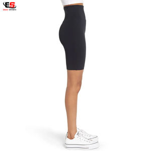 Mini pantalones cortos deportivos personalizados para mujer, diseño de brisa de verano de algodón sólido con cordón, transpirable, para correr, atletismo, lavado colorido - Product Image 3