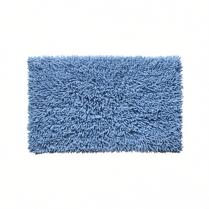 Tapis de bain RICCIO bleu clair (80x50cm) modèle 17874 complétant la décoration de salle de bain en quartz blanc - Product Image 2