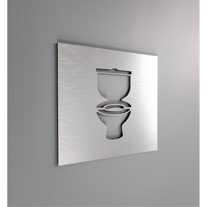 Plaque de signalisation de porte de salle de bain en métal plaqué or de forme carrée, parfaite pour la décoration élégante de la salle de bain et le style moderne - Product Image 6