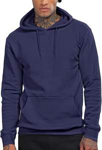 Sudaderas Casuales de Invierno para Hombre, Color Sólido, 100% Algodón, Felpa, Corte Regular, Secado Rápido y Transpirable, Alta Calidad - Product Image 5