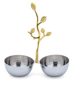 Vaisselle Décoration De Table Bol Fantaisie Conception De Feuille D'or Stand Traiteur Servir Bol De Fruits En Laiton À Bon Marché Prix. - Product Image 6