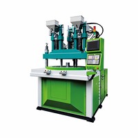 Machine de moulage par injection verticale à disque bicolore, un moule supérieur et deux moules inférieurs, écran tactile PLC intelligent, haute précision