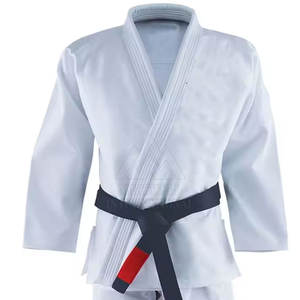 เครื่องแบบ BJJ GI คอตตอน100% น้ำหนักเบาระบายอากาศได้ดีศิลปะการต่อสู้สีพื้น - Product Image 3