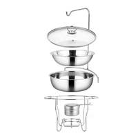 Plats de service commerciaux suspendus en acier inoxydable pour restaurant pour la restauration équipement de maintien et de réchauffement ensemble de chauffe-plats pour buffet
