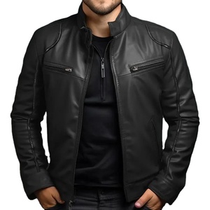 Premium New Latest Custom Design Genuine Cowhide <b>Leather</b> High Quality <b>Long</b> Coat Breathable Vintage Style OEM Men <b>Leather</b> <b>Jacket</b> - Product Image 1