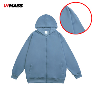 เสื้อฮู้ดผ้าคอตตอนใส่ได้ทั้งชายและหญิงเสื้อฮู้ดแบบสวมหัวมีซิปรูดพาดไหล่สำหรับผู้ชายโอเวอร์ไซส์ - Product Image 6