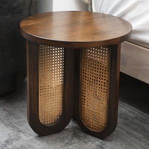 Rattan Finish Office Desk <b>Wooden</b> Furniture Table with Storage Holders <b>Shelves</b> Computer Desks Work for Office Modern Steady - Product Image 5