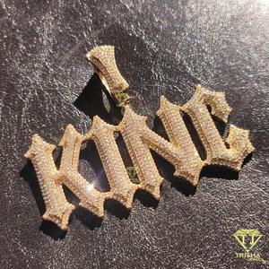 Iced Out KING Colgante 925 plata esterlina con VVS Moissanite Diamond Custom Hip Hop Jewelry - Product Image 6