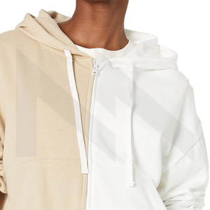 Sudadera con capucha corta de algodón de lana de alta calidad para mujer con logotipo personalizable para la temporada de invierno sudaderas con capucha con cordón - Product Image 4