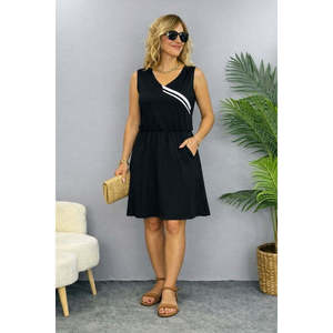 Jane's Women's Casual Viscose A-Line Mini <b>Dress</b> with Spaghetti Straps, V-Neck, and Shirred <b>Elastic</b> Waist for Summer Daily Wear - Product Image 1