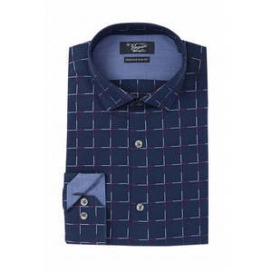 Camicia Elegante da Uomo Quiksilver Heritage Slim Fit 100% Cotone Popeline Antipiega con Motivo Cucito Blu - Taglia 16.5x32-33 - Product Image 1