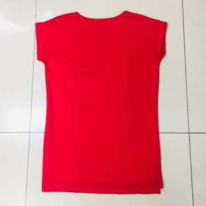 Camiseta personalizable de algodón 100% con cuello redondo para hombre, camisetas informales de talla grande de alta calidad para estampado Digital de Color rojo para mujer - Product Image 2