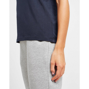 Camiseta de algodón 100% de manga corta de alta calidad para mujer Color azul personalizado Característica al por mayor Logotipo personalizado Ropa informal Diseño en blanco - Product Image 5