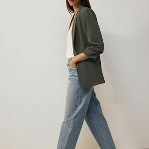 Manteau long en laine tissée coupe-vent pour femme, chaud et élégant, avec col et ceinture, idéal pour le bureau et le streetwear - Product Image 2