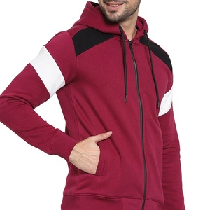 Sudadera con capucha para hombre, con cremallera completa, estilo colorblock, informal, deportiva, con cordón, manga larga - Product Image 4