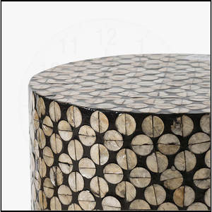 Juego de Mesa de Centro y Taburete con Incrustaciones de Madreperla, Moderno, Ecológico y de Alta Calidad, Muebles para Sala de Estar, Más Vendido - Product Image 4