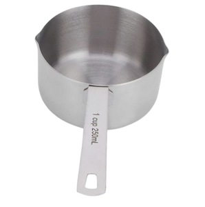 Tasse à mesurer en acier inoxydable de couleur argentée avec poignée en métal pour une utilisation dans la cuisine de l'hôtel et du restaurant - Product Image 6