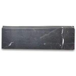 N11P Nero Marquina Marbre noir 4x12 Plinthe polie Moulure Accessoires d'intérieur - Product Image 1