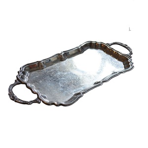 Arrivée chaude Vintage Élégant Réutilisable En Métal En Acier Inoxydable Argent Restaurant Plateau De Service Rond Taille Personnalisée Forme Couleur - Product Image 4