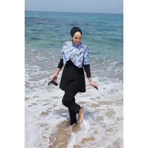 Maillot de bain islamique modeste bleu à motif hypoallergénique taille haute XL, tenue de plage écologique, emballage individuel - Product Image 6