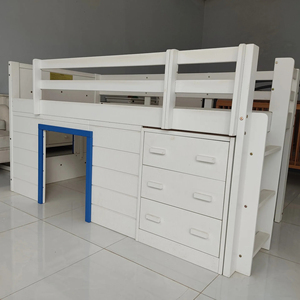 Lit Dreamer Low Loft Lit en bois pour enfants avec fenêtre et échelle grande quantité pas cher et facile à assembler - Product Image 1