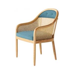 Mobilier moderne personnalisé chaise de salle à manger en rotin cadre en bois massif avec coussin dossier et siège restaurant hôtel mobilier de maison - Product Image 2