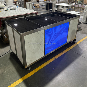 <span class=keywords><strong>OKEY</strong></span> Tavolo Buffet Personalizzato di Alta Qualità con Piano in Marmo, Bancone Buffet Moderno per Stazioni Buffet Ristorante, Uso Commerciale - Product Image 4