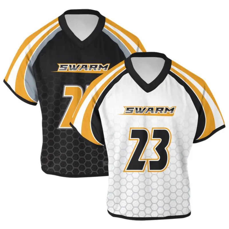 Custom Sublimated Print Homens Pratique Lacrosse Uniforme Manga Completa Malha Reversível Lacrosse Pinnies Jersey Para Homens