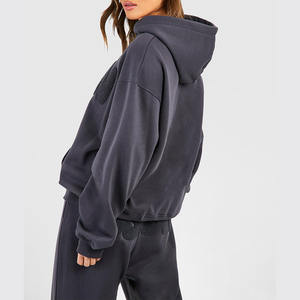 Sweat à capuche surdimensionné doublé polaire confortable pour femme avec poche latérale et capuche à cordon de serrage Sweat décontracté automne et hiver - Product Image 3