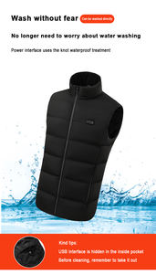 Veste polaire d'hiver pour hommes grande taille 100% polyester sans manches col montant fermeture à glissière pleine longueur logo personnalisé à capuche vente en gros - Product Image 5