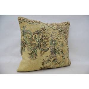 28x28 Inch <b>Beige</b> Paisley Patchwork Wool Pillow Chinoiserie Vintage Woven Decorative <b>Cushion</b> - Product Image 2