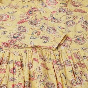 High Quality <b>Yellow</b> Vintage Floral Print 100% Cotton Midi <b>Dress</b> Mandarin Collar ODM Quick Dry Casual Summer Beach Wear - Product Image 5