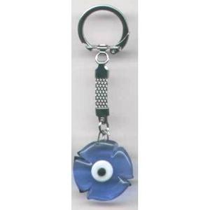 Porte-clés et mousqueton promotionnels 9x3 cm Evil Eyes en verre - Product Image 1