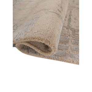 Alfombra Aprezo Ivory de Lana y Seda de Bambú Anudada a Mano, Diseño Moderno, Lujoso, Bohemio y Abstracto, Lavable, para Adolescentes -Esk-9014(Fr) - Product Image 2