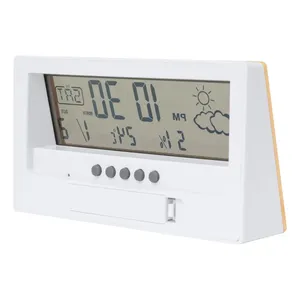 Station météo Zepra en bambou, thermomètres écologiques pour la maison, gadgets - Product Image 3