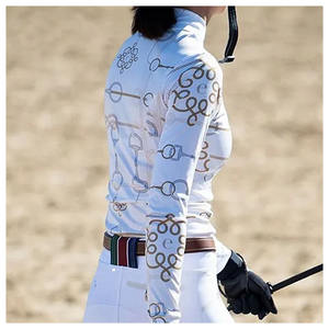 Camiseta de montar a caballo Ecuestre para mujer, fabricante de ropa de carreras, Polo, capa Base ecuestre, Camisetas estampadas por sublimación - Product Image 6